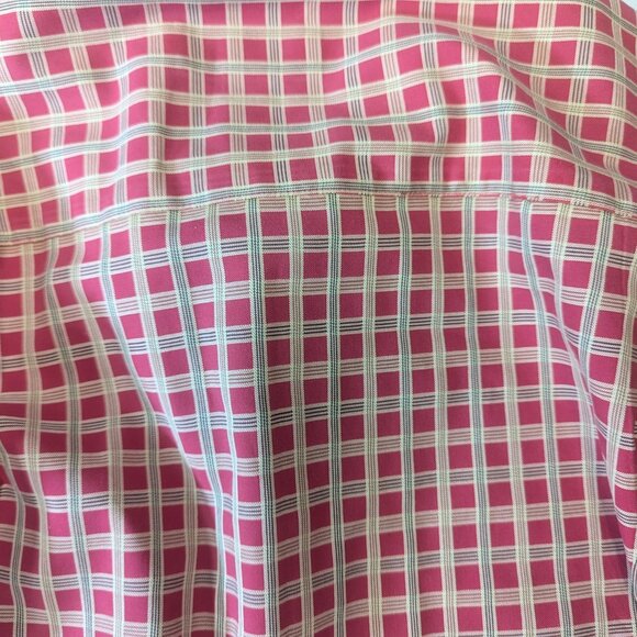 Scott Barber Size Large Red and Gold Checkered Button Down 100% Cotton - Picture 14 of 16